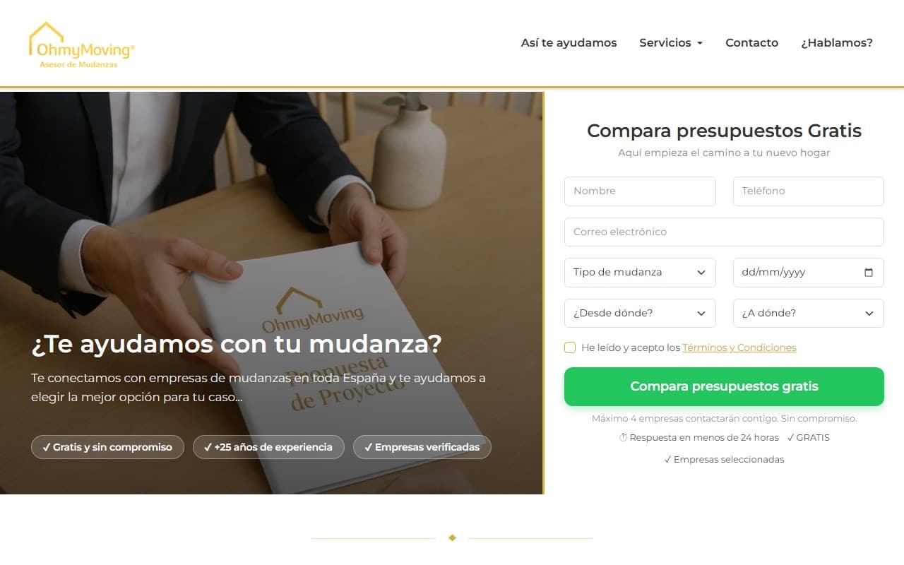 Captura del proyecto Oh My Moving